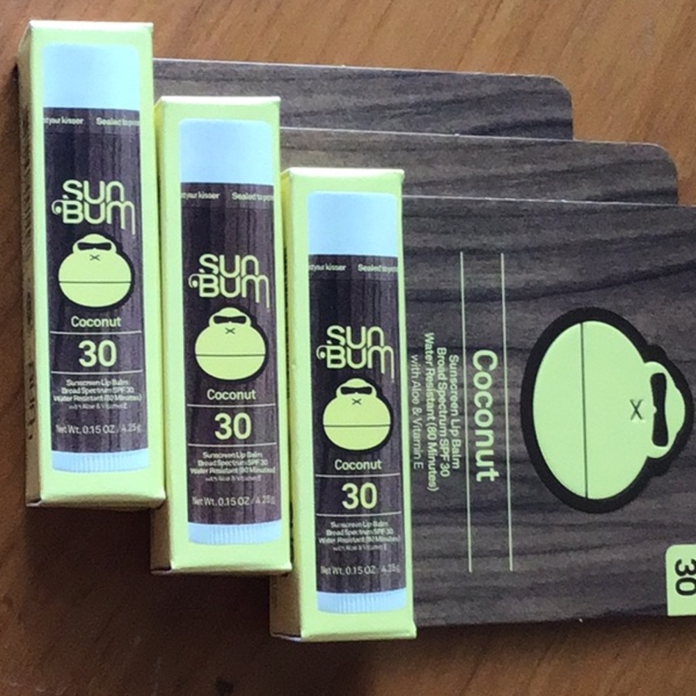 Sun Bum Coconut SPF 30 Lip Balm Stick - 3 Tubes